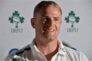 23 September 2013; Ireland's Jamie Heaslip during a press conference. Ireland Rugby Press Conference, Carton House, Maynooth, Co. Kildare. Picture credit: Stephen McCarthy / SPORTSFILE