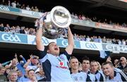 22 September 2013; Kevin McManamon, Dublin, lifts the Sam Maguire cup. GAA Football All-Ireland Senior Championship Final, Dublin v Mayo, Croke Park, Dublin. Picture credit: Ray McManus / SPORTSFILE