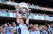 22 September 2013; Jack McCaffrey, Dublin, lifts the Sam Maguire cup. GAA Football All-Ireland Senior Championship Final, Dublin v Mayo, Croke Park, Dublin. Picture credit: Ray McManus / SPORTSFILE