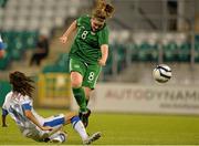 23 September 2013; Claire Shine, Republic of Ireland, in action against Konstantina Pakou, Greece. UEFA Women’s U19 First Qualifying Round, Group 2, Republic of Ireland v Greece, Tallaght Stadium, Tallaght, Dublin. Picture credit: Barry Cregg / SPORTSFILE