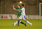 23 September 2013; Ciara O'Connell, Republic of Ireland, in action against Dimitra Riga, Greece. UEFA Women’s U19 First Qualifying Round, Group 2, Republic of Ireland v Greece, Tallaght Stadium, Tallaght, Dublin. Picture credit: Barry Cregg / SPORTSFILE