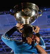 23 September 2013; Dublin's Diarmuid Connolly, left, and Eoghan O'Gara with the Sam Maguire cup during the homecoming celebrations of the All-Ireland Senior Football Champions. Merrion Square, Dublin. Picture credit: David Maher / SPORTSFILE