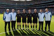 22 September 2013; Referee Joe McQuillan, fourth from right, with his umpires and officials before the game. GAA Football All-Ireland Senior Championship Final, Dublin v Mayo, Croke Park, Dublin. Picture credit: Ray McManus / SPORTSFILE