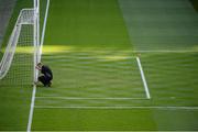 22 September 2013; Croke Park ground staff paint the lines on the pitch before the game. GAA Football All-Ireland Senior Championship Final, Dublin v Mayo, Croke Park, Dublin. Picture credit: Ray McManus / SPORTSFILE