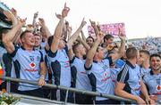 22 September 2013; The Dublin players celebrate before the presentation. GAA Football All-Ireland Senior Championship Final, Dublin v Mayo, Croke Park, Dublin. Picture credit: Ray McManus / SPORTSFILE