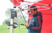24 September 2013; Munster's Peter O'Mahony operates video analysis equipment during a squad training session ahead of their Celtic League 2013/14 Round 4 game against Newport Gwent Dragons on Saturday. Munster Rugby Squad Training & Media Briefing, University of Limerick, Limerick. Picture credit: Diarmuid Greene / SPORTSFILE
