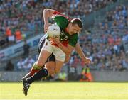 22 September 2013; Andy Moran, Mayo, in action against Cian O'Sullivan, Dublin. GAA Football All-Ireland Senior Championship Final, Dublin v Mayo, Croke Park, Dublin. Picture credit: Ray McManus / SPORTSFILE