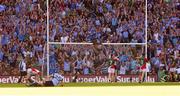 22 September 2013; Dublin's Bernard Brogan turns away in celebration after scoring his and his side's second goal of the game. GAA Football All-Ireland Senior Championship Final, Dublin v Mayo, Croke Park, Dublin. Picture credit: Ray McManus / SPORTSFILE