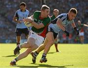 22 September 2013; Michael Conroy, Mayo, is tackled by Jonny Cooper, Dublin. GAA Football All-Ireland Senior Championship Final, Dublin v Mayo, Croke Park, Dublin. Picture credit: Ray McManus / SPORTSFILE