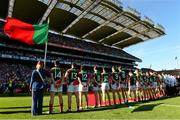 22 September 2013; A general view of the Mayo team lining up before the game. GAA Football All-Ireland Senior Championship Final, Dublin v Mayo, Croke Park, Dublin. Photo by Sportsfile