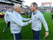 22 September 2013; Dublin manager Jim Gavin is congratulated by Dublin County Board Chairman Andy Kettle, left, after the game. GAA Football All-Ireland Senior Championship Final, Dublin v Mayo, Croke Park, Dublin. Photo by Sportsfile