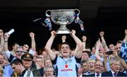 22 September 2013; Diarmuid Connolly, Dublin, lifts the Sam Maguire cup. GAA Football All-Ireland Senior Championship Final, Dublin v Mayo, Croke Park, Dublin. Photo by Sportsfile