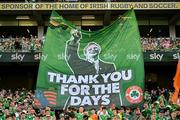 7 September 2024; Republic of Ireland supporters before the UEFA Nations League B Group 2 match between Republic of Ireland and England at Aviva Stadium in Dublin. Photo by Stephen McCarthy/Sportsfile