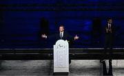 8 September 2024; President of the International Paralympic Committee Andrew Parsons speaks during the closing ceremony of the Paris 2024 Paralympic Games in Paris, France. Photo by Harry Murphy/Sportsfile
