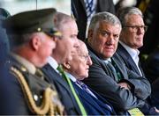 7 September 2024; FAI President Paul Cooke with British Prime Minister Sir Kier Starmer MP, right, and President of Ireland Michael D Higgins during the UEFA Nations League B Group 2 match between Republic of Ireland and England at Aviva Stadium in Dublin. Photo by Stephen McCarthy/Sportsfile