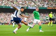 7 September 2024; Trent Alexander-Arnold of England in action against Sammie Szmodics of Republic of Ireland during the UEFA Nations League B Group 2 match between Republic of Ireland and England at Aviva Stadium in Dublin. Photo by Stephen McCarthy/Sportsfile