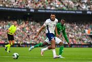 7 September 2024; Trent Alexander-Arnold of England in action against Chiedozie Ogbene of Republic of Ireland during the UEFA Nations League B Group 2 match between Republic of Ireland and England at Aviva Stadium in Dublin. Photo by Stephen McCarthy/Sportsfile