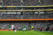 7 September 2024; Robbie Brady of Republic of Ireland in action against Declan Rice of England during the UEFA Nations League B Group 2 match between Republic of Ireland and England at Aviva Stadium in Dublin. Photo by Stephen McCarthy/Sportsfile