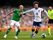 7 September 2024; Jack Grealish of England and Will Smallbone of Republic of Ireland during the UEFA Nations League B Group 2 match between Republic of Ireland and England at Aviva Stadium in Dublin. Photo by Ben McShane/Sportsfile