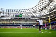 7 September 2024; Trent Alexander-Arnold of England takes a corner during the UEFA Nations League B Group 2 match between Republic of Ireland and England at Aviva Stadium in Dublin. Photo by Ben McShane/Sportsfile