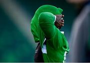 10 September 2024; Aidomo Emakhu of Republic of Ireland reacts after his side's draw in the the UEFA European U21 Championship qualifier match between Republic of Ireland and Latvia at Tallaght Stadium in Dublin. Photo by Tyler Miller/Sportsfile