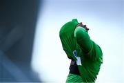 10 September 2024; Aidomo Emakhu of Republic of Ireland reacts after his side's draw in the the UEFA European U21 Championship qualifier match between Republic of Ireland and Latvia at Tallaght Stadium in Dublin. Photo by Tyler Miller/Sportsfile