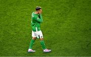 10 September 2024; Callum Robinson of Republic of Ireland reacts after his side concede a second goal during the UEFA Nations League B Group 2 match between Republic of Ireland and Greece at Aviva Stadium in Dublin. Photo by Piaras Ó Midheach/Sportsfile