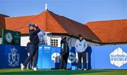 11 September 2024; Padraig Harrington of Ireland watches his drive from the 10th tee box during the Pro Am before the Amgen Irish Open Golf Championship 2024 at the Royal County Down Golf Club in Newcastle, Down. Photo by Brendan Moran/Sportsfile