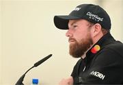 11 September 2024; Shane Lowry of Ireland during a media conference after his round in the Pro Am before the Amgen Irish Open Golf Championship 2024 at the Royal County Down Golf Club in Newcastle, Down. Photo by Brendan Moran/Sportsfile