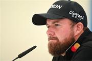 11 September 2024; Shane Lowry of Ireland during a media conference after his round in the Pro Am before the Amgen Irish Open Golf Championship 2024 at the Royal County Down Golf Club in Newcastle, Down. Photo by Brendan Moran/Sportsfile