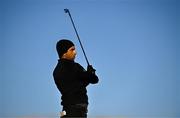 12 September 2024; Aaron Rai of England watches his tees off from the 10th tee box during day one of the Amgen Irish Open Golf Championship 2024 at the Royal County Down Golf Club in Newcastle, Down. Photo by Brendan Moran/Sportsfile