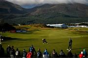 12 September 2024; Padraig Harrington of Ireland lines up a putt on the 11th green during day one of the Amgen Irish Open Golf Championship 2024 at the Royal County Down Golf Club in Newcastle, Down. Photo by Brendan Moran/Sportsfile
