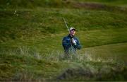 12 September 2024; Padraig Harrington of Ireland watches a shot on the 18th fairway during day one of the Amgen Irish Open Golf Championship 2024 at the Royal County Down Golf Club in Newcastle, Down. Photo by Brendan Moran/Sportsfile