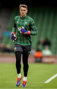10 September 2024; Republic of Ireland goalkeeper Mark Travers before the UEFA Nations League B Group 2 match between Republic of Ireland and Greece at Aviva Stadium in Dublin. Photo by Michael P Ryan/Sportsfile
