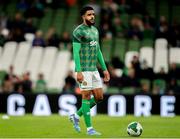 10 September 2024; Andrew Omobamidele of Republic of Ireland before the UEFA Nations League B Group 2 match between Republic of Ireland and Greece at Aviva Stadium in Dublin. Photo by Michael P Ryan/Sportsfile