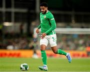 10 September 2024; Andrew Omobamidele of Republic of Ireland during the UEFA Nations League B Group 2 match between Republic of Ireland and Greece at Aviva Stadium in Dublin. Photo by Michael P Ryan/Sportsfile