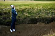 12 September 2024; Padraig Harrington of Ireland watches his shot from the bunker on the 17th fairway during day one of the Amgen Irish Open Golf Championship 2024 at the Royal County Down Golf Club in Newcastle, Down. Photo by Brendan Moran/Sportsfile