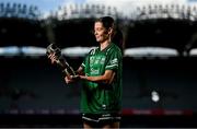 12 September 2024; Fermanagh star Eimear Smyth with her 2024 ZuCar Golden Boot award. Eimear’s tally of 8-48 for the TG4 All-Ireland Junior champions ensured that the Derrygonnelly Harps player topped the individual scoring charts across the Junior, Intermediate and Senior grades in the All-Ireland series. Photo by Seb Daly/Sportsfile