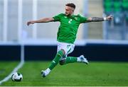 10 September 2024; Sam Curtis of Republic of Ireland during the UEFA European U21 Championship qualifier match between Republic of Ireland and Latvia at Tallaght Stadium in Dublin. Photo by Tyler Miller/Sportsfile