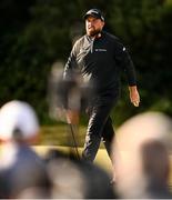 13 September 2024; Shane Lowry of Ireland reacts after a bogey putt on the 16th green during day two of the Amgen Irish Open Golf Championship 2024 at the Royal County Down Golf Club in Newcastle, Down. Photo by Ramsey Cardy/Sportsfile