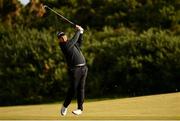 13 September 2024; Shane Lowry of Ireland watches his shot from the 16th fairway during day two of the Amgen Irish Open Golf Championship 2024 at the Royal County Down Golf Club in Newcastle, Down. Photo by Ramsey Cardy/Sportsfile
