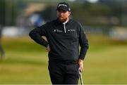 13 September 2024; Shane Lowry of Ireland waits on the 18th green during day two of the Amgen Irish Open Golf Championship 2024 at the Royal County Down Golf Club in Newcastle, Down. Photo by Brendan Moran/Sportsfile