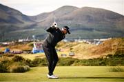 13 September 2024; Shane Lowry of Ireland drives from the fourth tee box during day two of the Amgen Irish Open Golf Championship 2024 at the Royal County Down Golf Club in Newcastle, Down. Photo by Ramsey Cardy/Sportsfile
