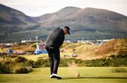 13 September 2024; Shane Lowry of Ireland drives from the fourth tee box during day two of the Amgen Irish Open Golf Championship 2024 at the Royal County Down Golf Club in Newcastle, Down. Photo by Ramsey Cardy/Sportsfile