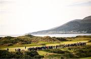 13 September 2024; Shane Lowry of Ireland putts on the third green during day two of the Amgen Irish Open Golf Championship 2024 at the Royal County Down Golf Club in Newcastle, Down. Photo by Ramsey Cardy/Sportsfile