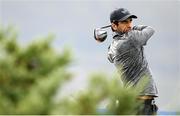 13 September 2024; Aaron Rai of England watches his drive from the 12th tee box during day two of the Amgen Irish Open Golf Championship 2024 at the Royal County Down Golf Club in Newcastle, Down. Photo by Ramsey Cardy/Sportsfile