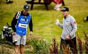 13 September 2024; Seamus Power of Ireland searches for his ball on the 8th fairway with his caddy Simon Keelan during day two of the Amgen Irish Open Golf Championship 2024 at the Royal County Down Golf Club in Newcastle, Down. Photo by Ramsey Cardy/Sportsfile