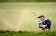 14 September 2024; Seamus Power of Ireland chips out of a bunker on the 12th hole during day three of the Amgen Irish Open Golf Championship 2024 at the Royal County Down Golf Club in Newcastle, Down. Photo by Ramsey Cardy/Sportsfile