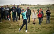 14 September 2024; Seán Keeling of Ireland plays from the rough on the fifth fairway during day three of the Amgen Irish Open Golf Championship 2024 at the Royal County Down Golf Club in Newcastle, Down. Photo by Ramsey Cardy/Sportsfile