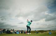 14 September 2024; Seán Keeling of Ireland takes a tee shot on the sixth during day three of the Amgen Irish Open Golf Championship 2024 at the Royal County Down Golf Club in Newcastle, Down. Photo by Ramsey Cardy/Sportsfile